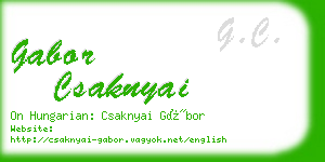 gabor csaknyai business card